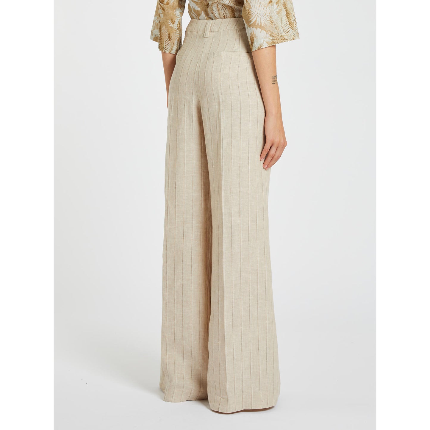iBlues - Pantalone Wide Leg Lino - ARANCIO