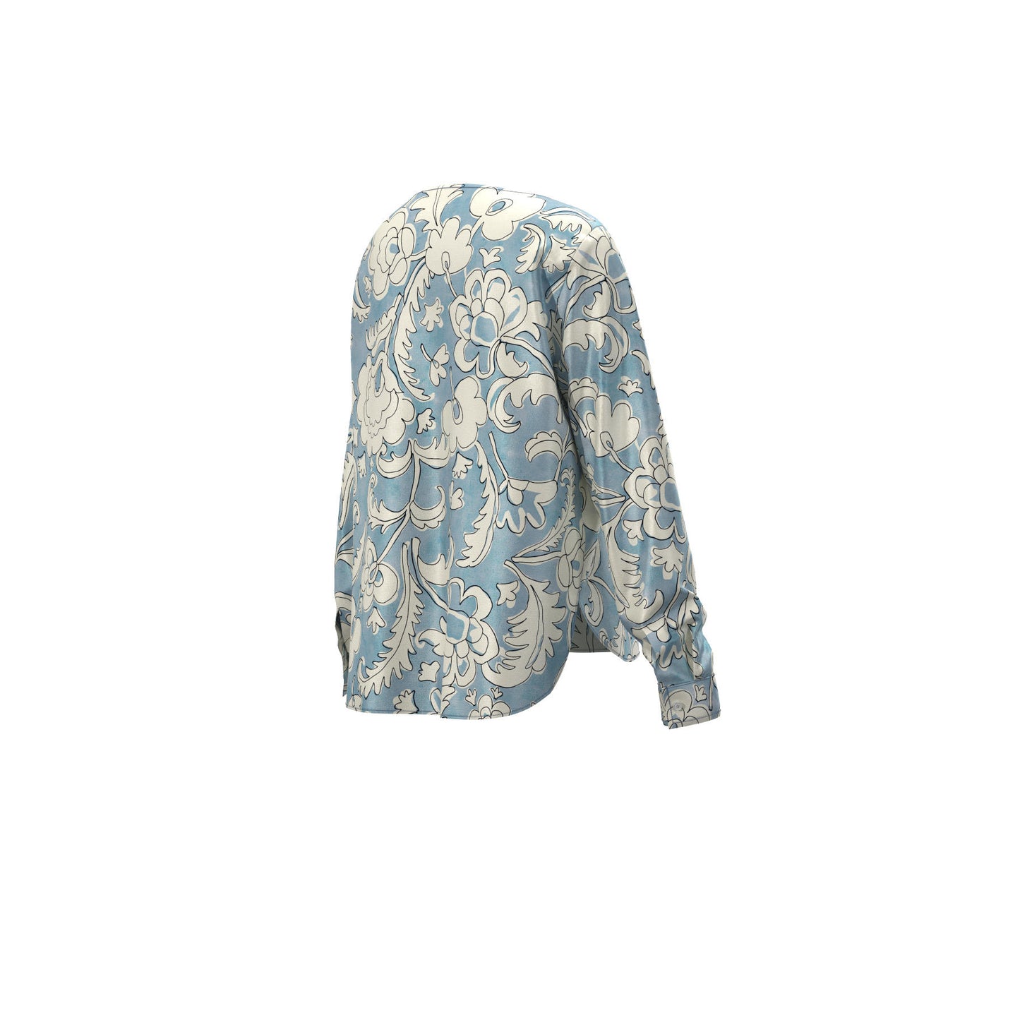 Emme Marella - Blusa in Twill Azzurro Fiore - YOUNG