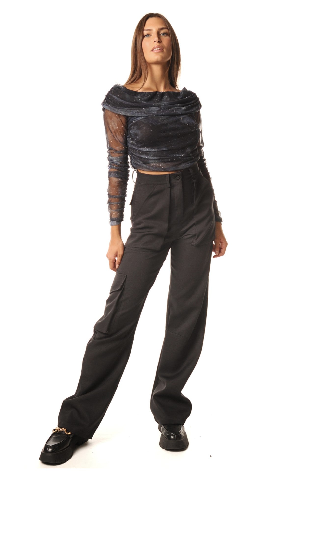 Lokita - Pantalone Cargo Piombo - LOK614723