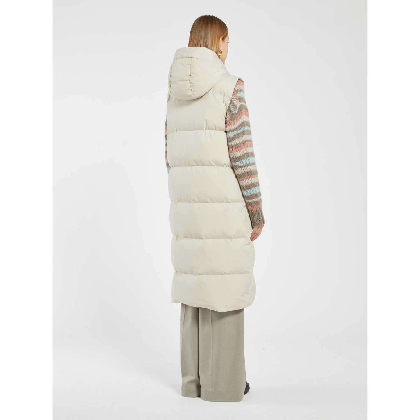 iBlues - Gilet Lungo Imbottito Ecru - FIRMINA
