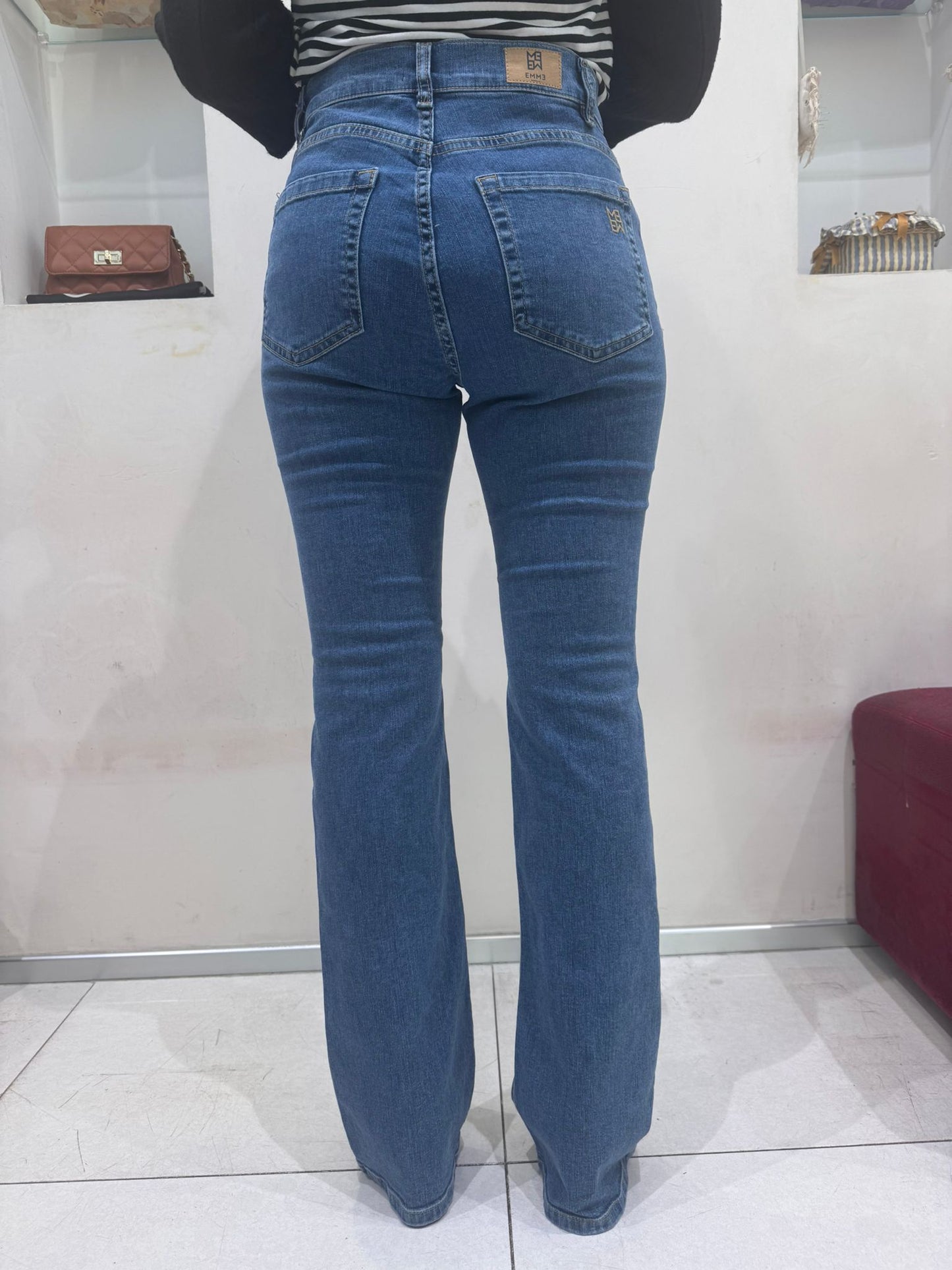 Emme Marella - Jeans Slim Flare Blu - FELCE