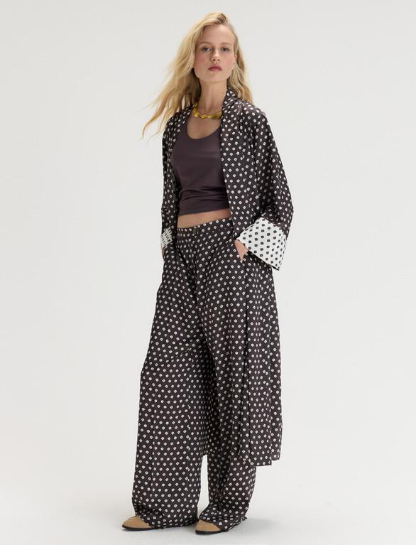EMME MARELLA 1 EMMBAOBAB Pantalone in twill stampato