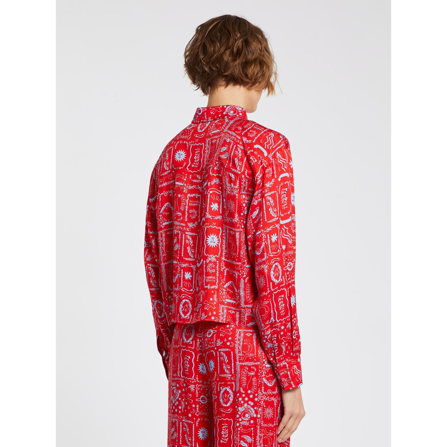 iBlues - Camicia Boxy Stampata Rossa - EMPRESS