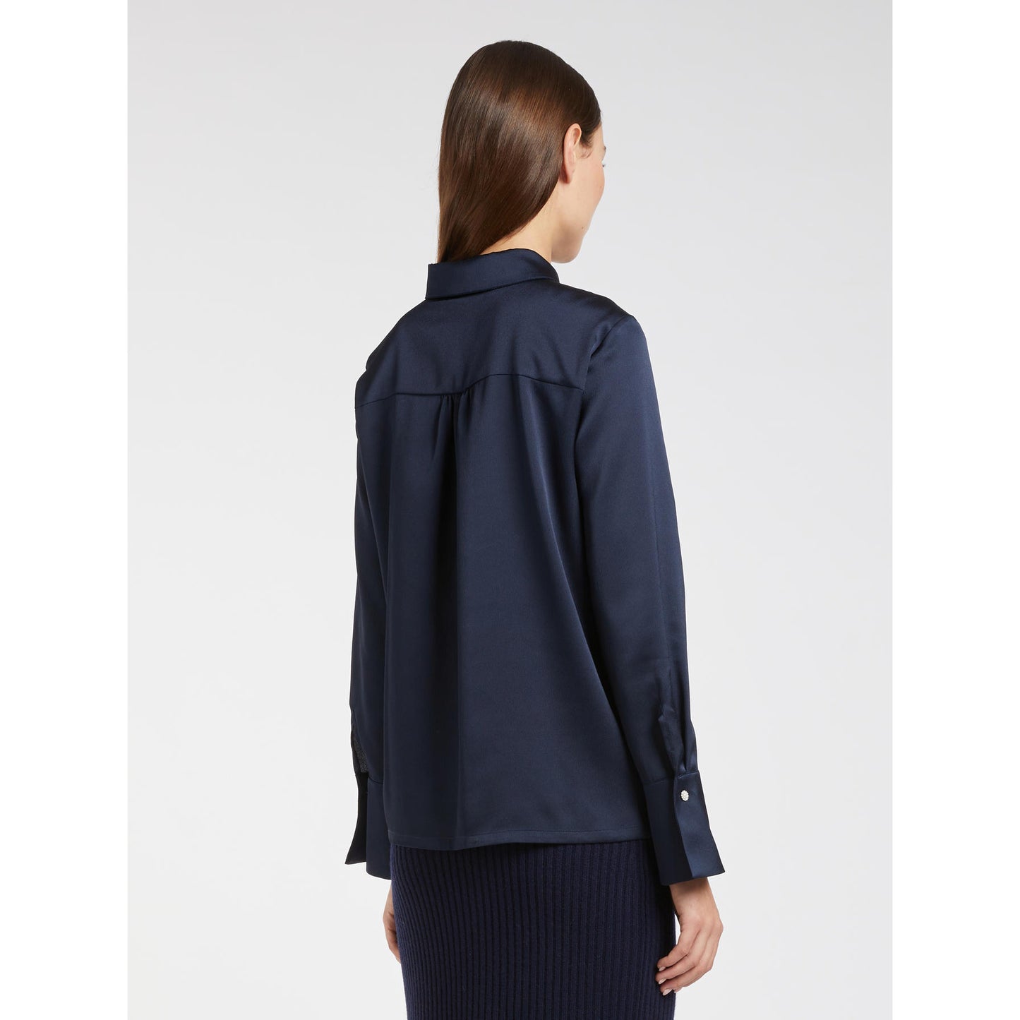 iBlues 2 - Camicia in Raso con Bottoni Gioiello e Arricciatura - 926637