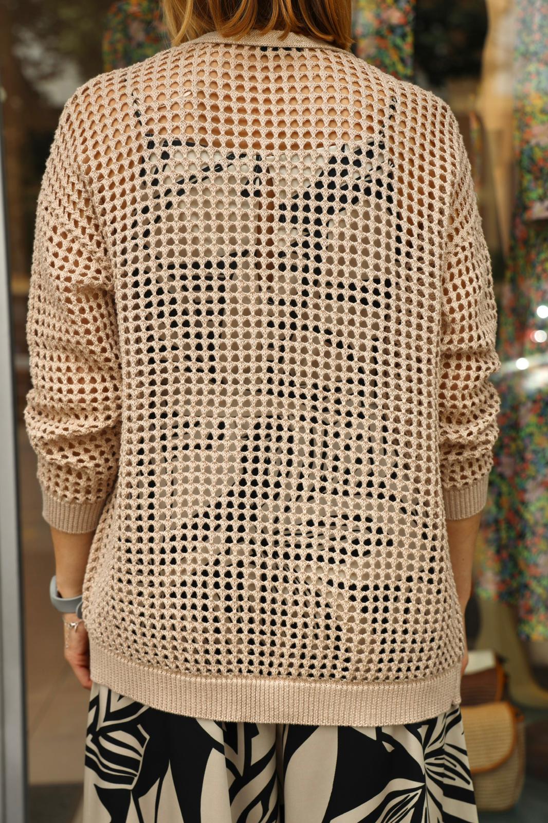 Pomodoro - Cardigan Traforato Gold - 4096821