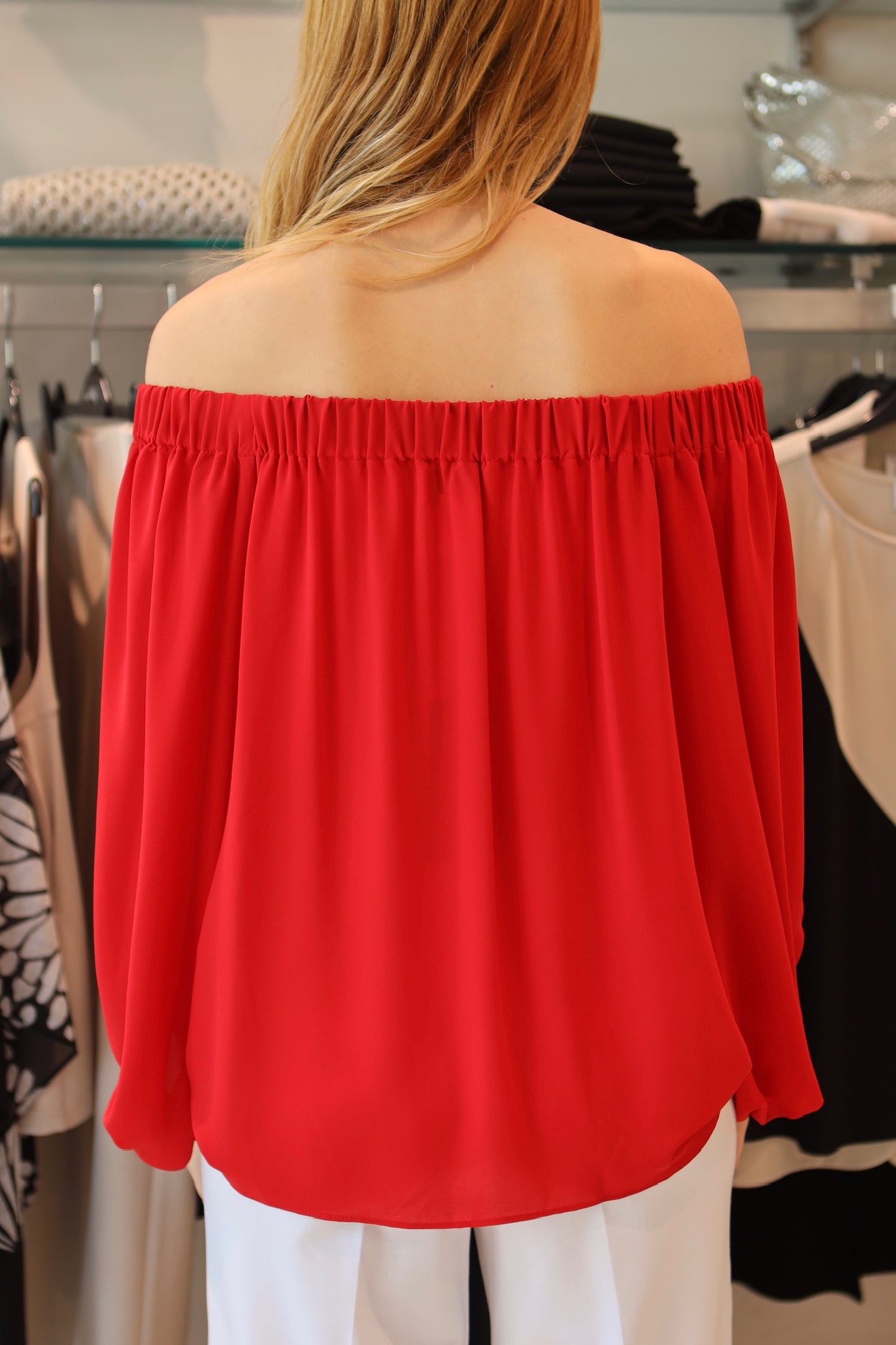 Joseph Ribkoff - Top Georgette Rosso Corallo - 241304