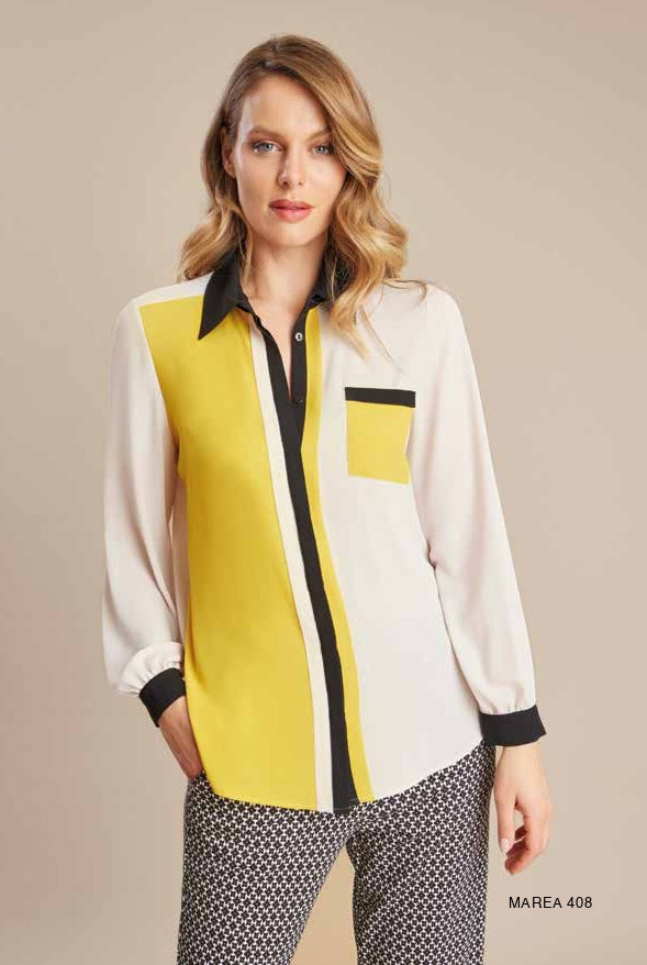 Piero Moretti - Camicia Marea Giallo/Nero - 5105613