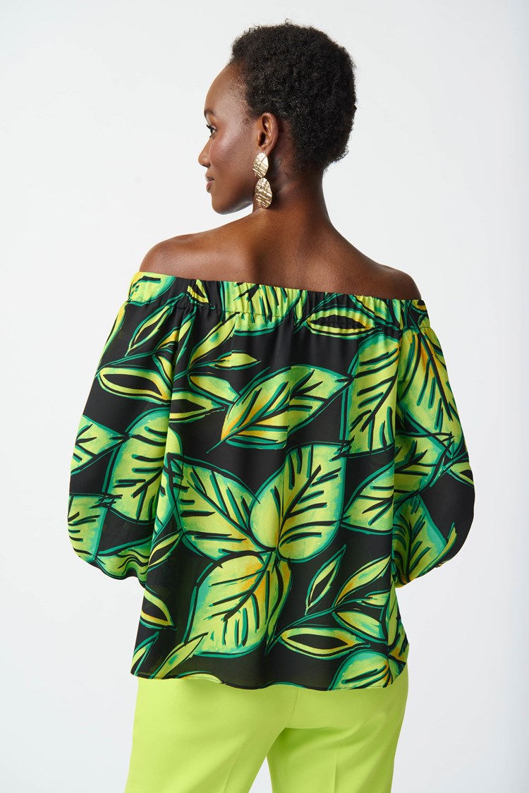 Joseph Ribkoff - Top Georgette Leaves Print - 241277
