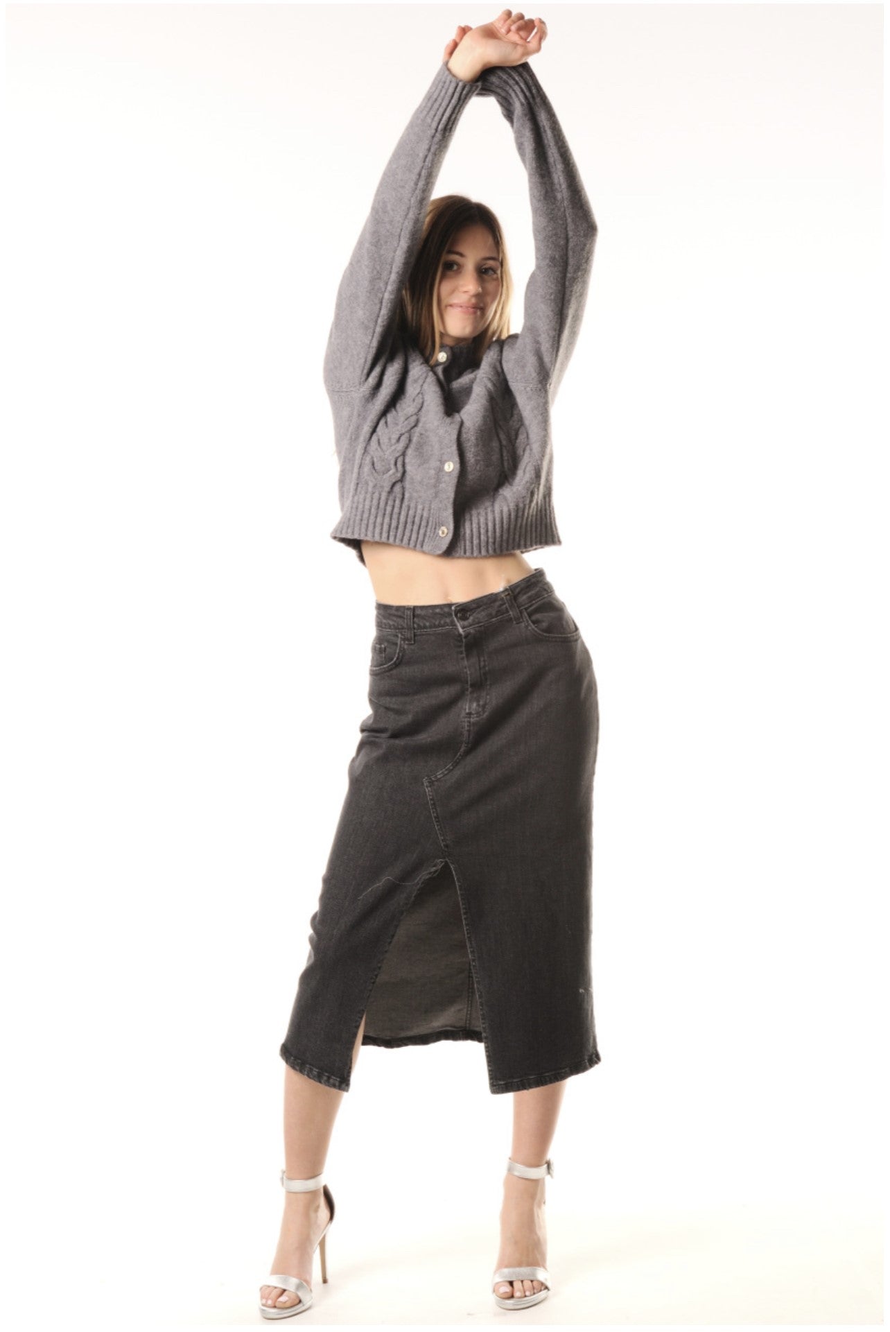 Lokita - Gonna Jeans Nero - LOK047823