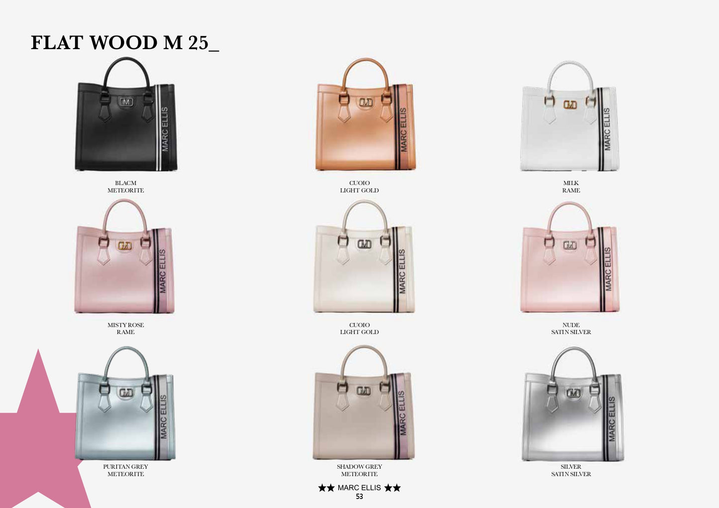 Marc Ellis - Borsa Flat Wood Cuoio - WOOD-M25