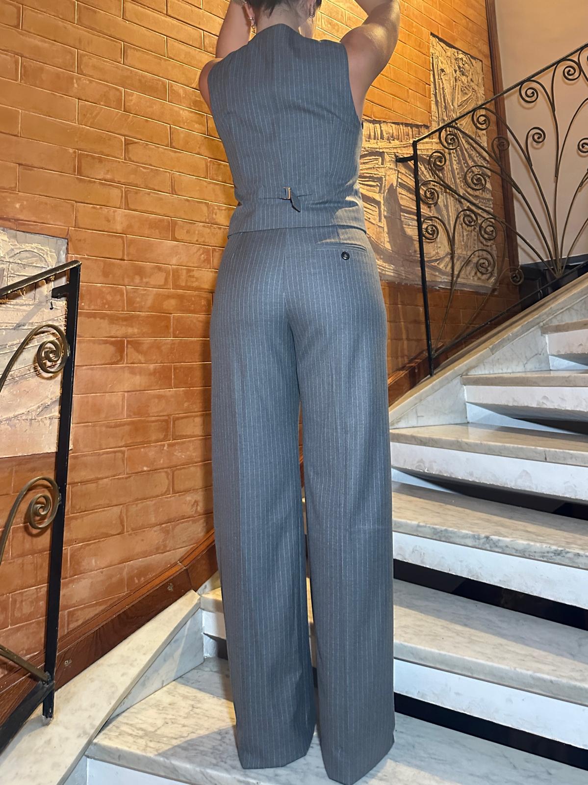 iBlues - Pantalone Wide Leg Grigio - CIOCCA