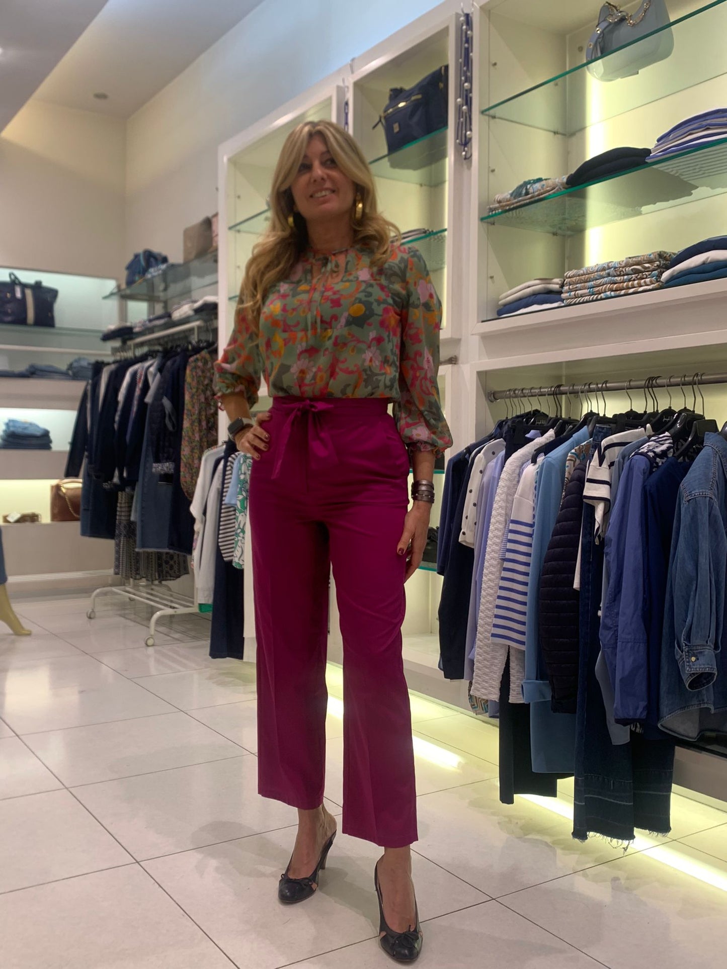 Emme Marella - Pantalone Popeline Nodo - LOVER