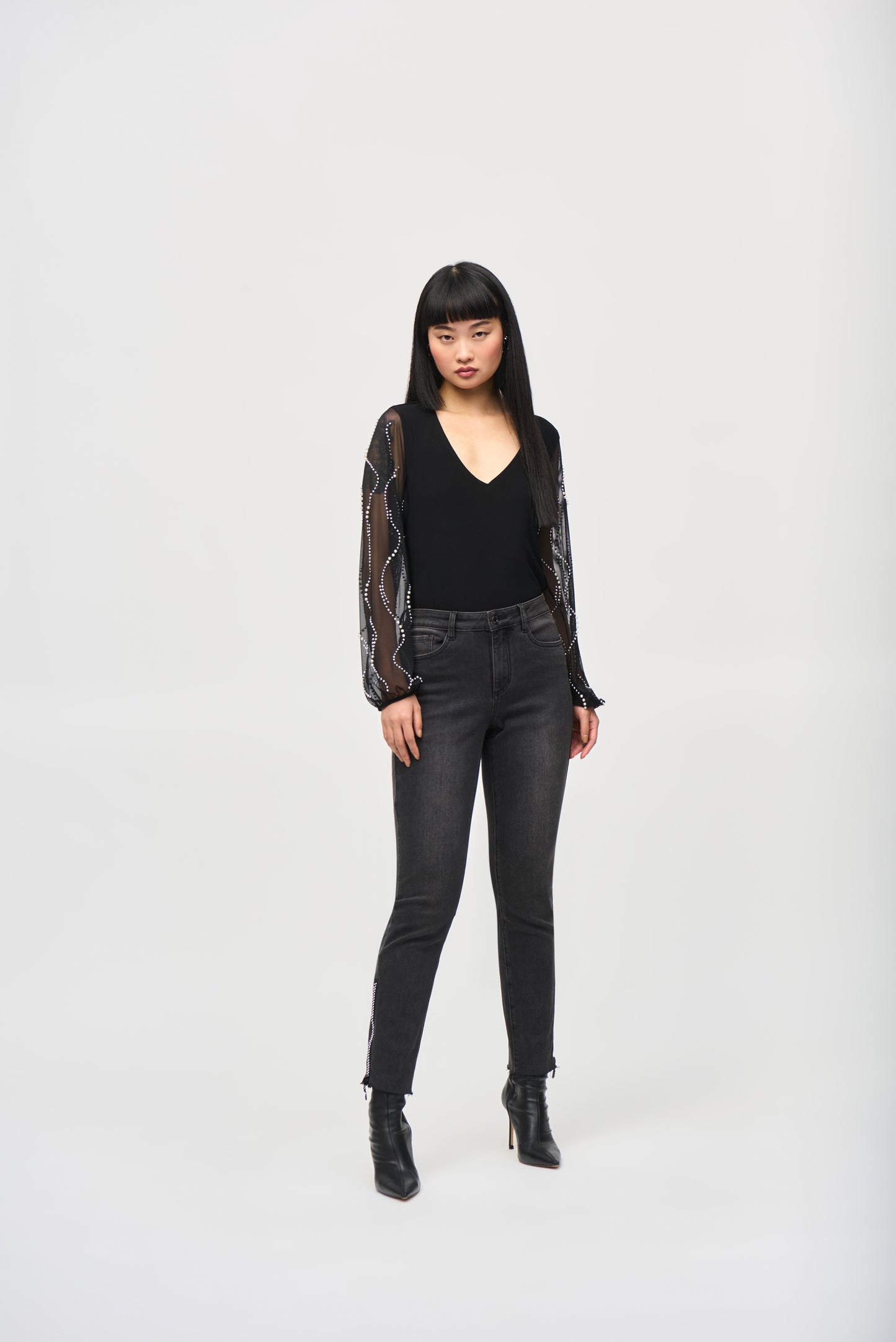 Joseph Ribkoff - Tunica Maniche Tulle e Perle - 243132