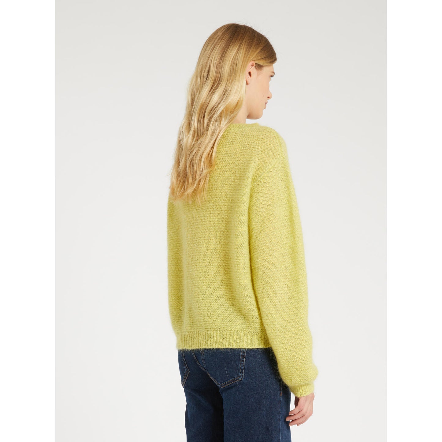 i Blues - Maglia Oglio in Mohair con Lettering - 8537356