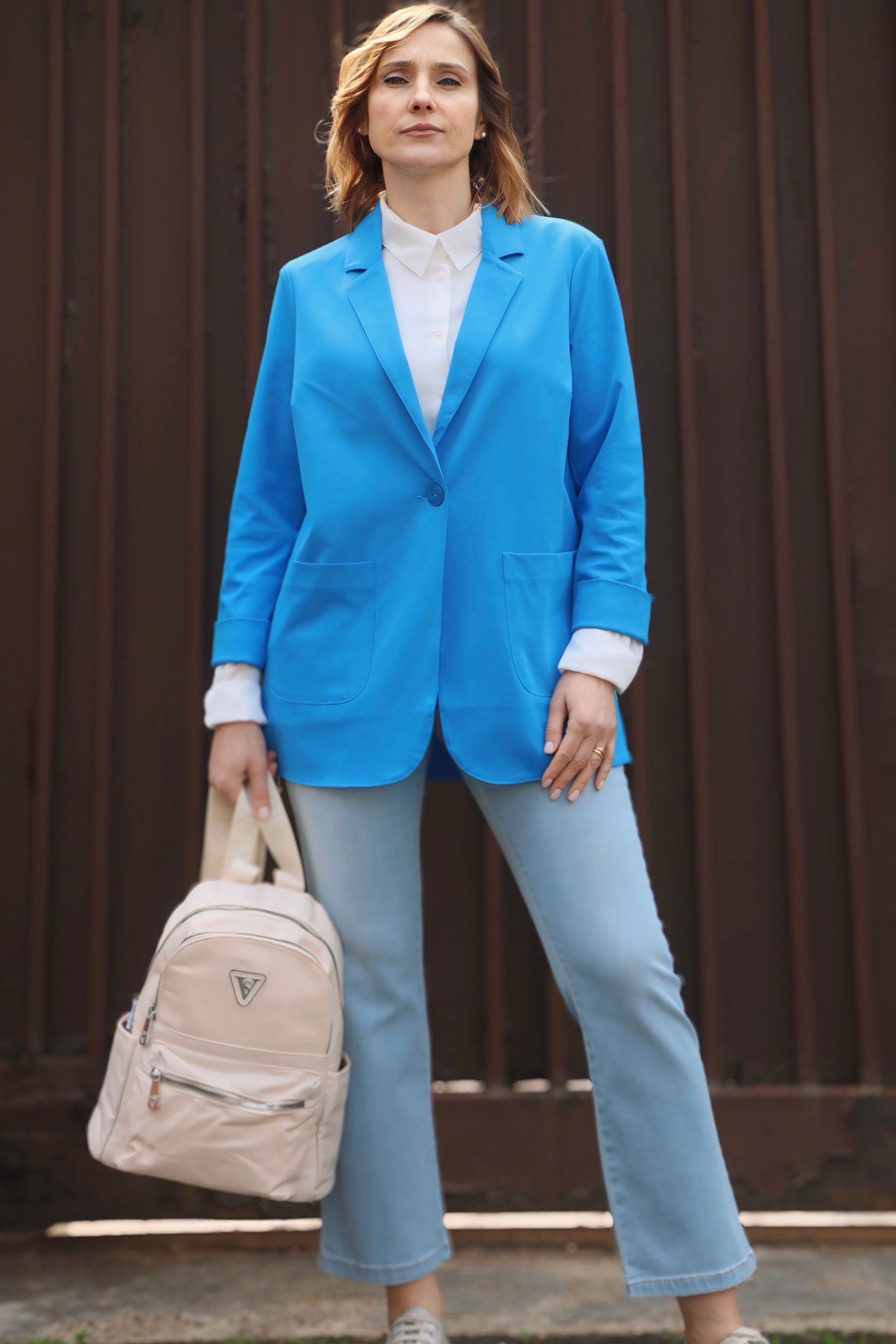 SMC R - Blazer Celeste Destrutturato - 9392469
