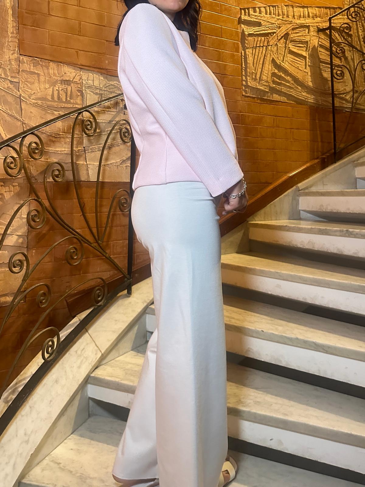 Maria Bellentani - Pantalone Wide Leg Latte - TOKYO