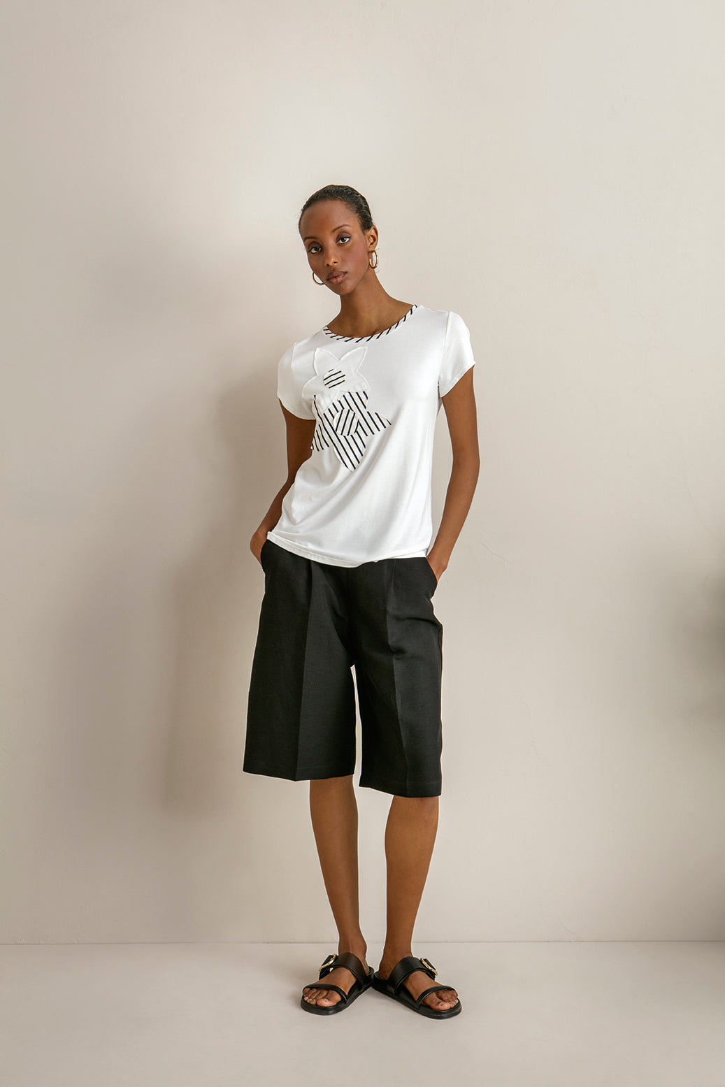 Maria Bellentani - Maglia M/M Bianco Blu - FUERTEVENTURA