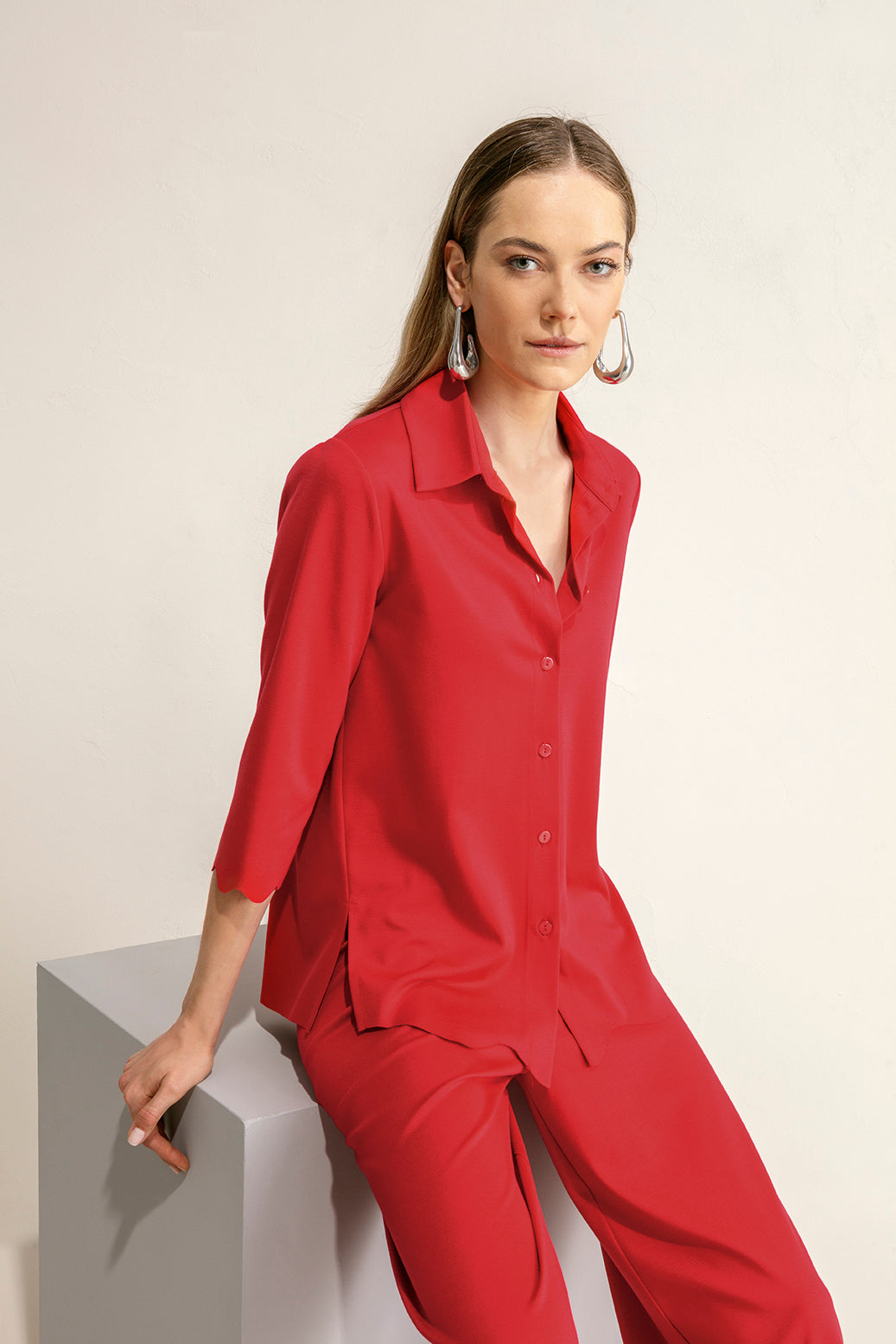 Maria Bellentani - Pantalone Straight Rosso - TOKYO