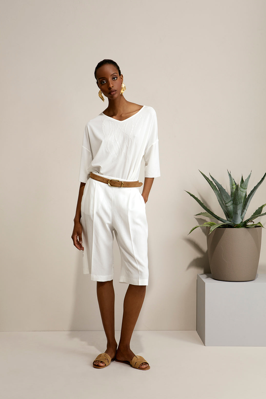 Maria Bellentani - Maglia M/3/4 Latte - LANZAROTER