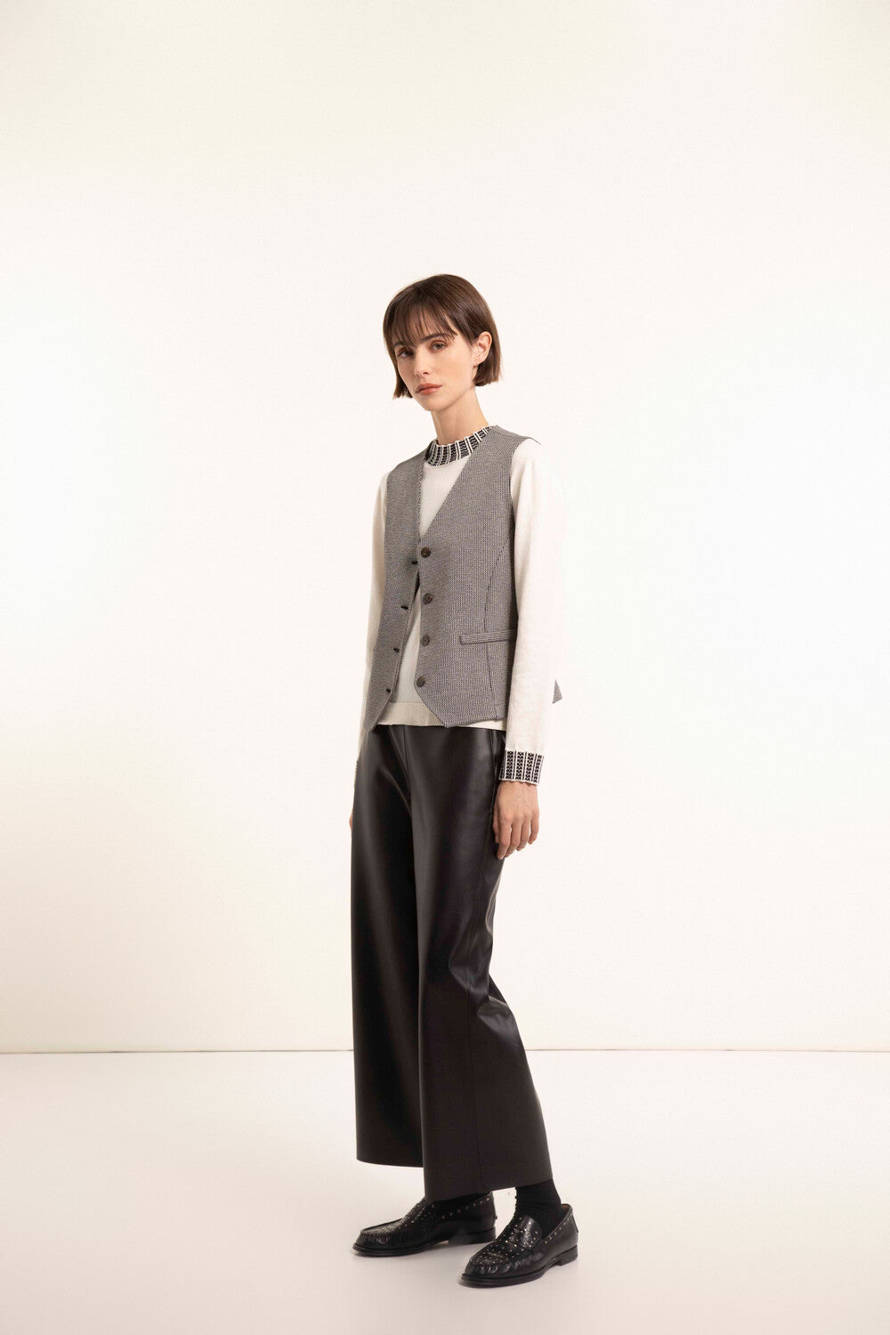 Maria Bellentani - Gilet Calvi Textured Color Orzo - N9760366