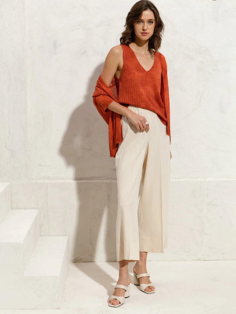 Maria Bellentani - Pantalone Cropped Vaniglia - BIARRITZ