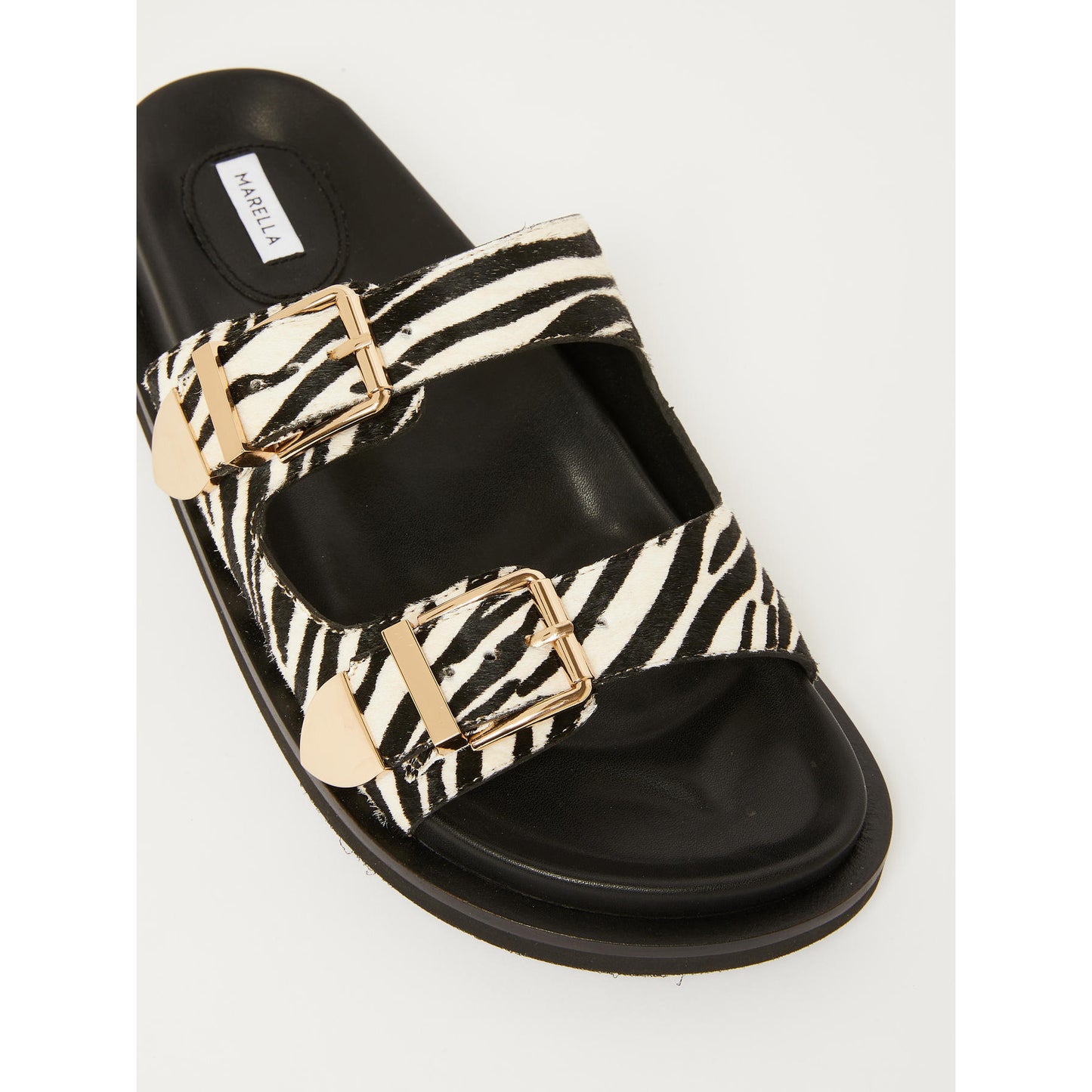 MARELLA Accessori 1 MLAOTTIMO Ciabatta in cavallino zebrato - BIANCO