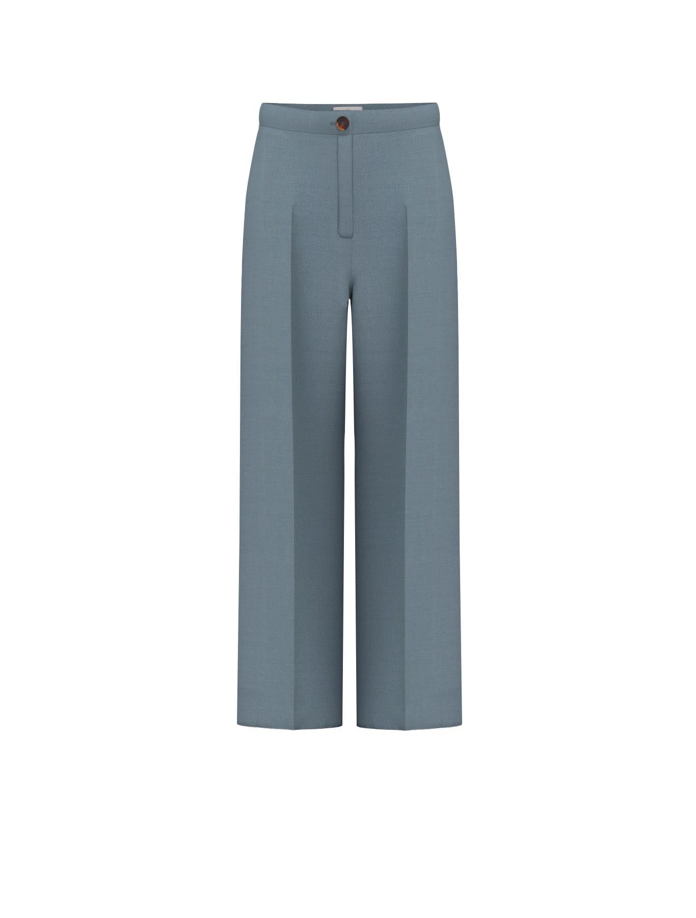 EMME MARELLA 1 EMMALCUNO Pantaloni dritti in twill di misto lino