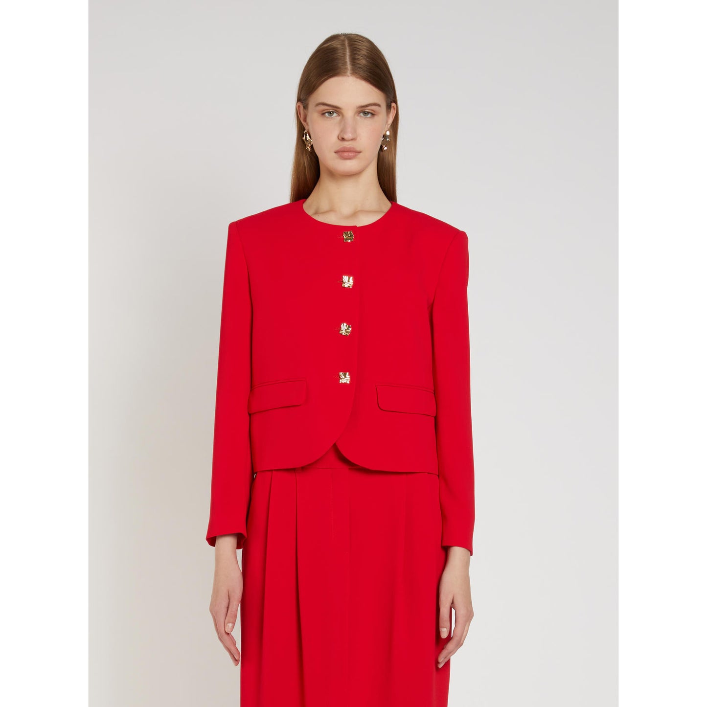 Marella ART.365 - Giacca in Crêpe Envers Satin Rosso - 2295185