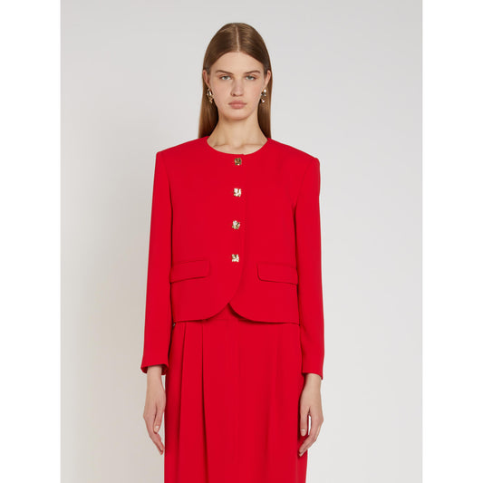 Marella ART.365 - Giacca in Crêpe Envers Satin Rosso - 2295185