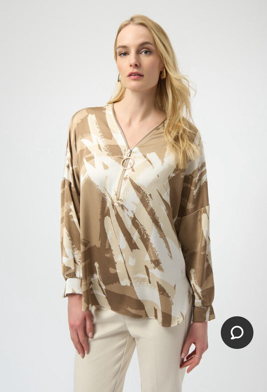 Joseph Ribkoff - Casacca Elegante Beige e Bianco - 2687623