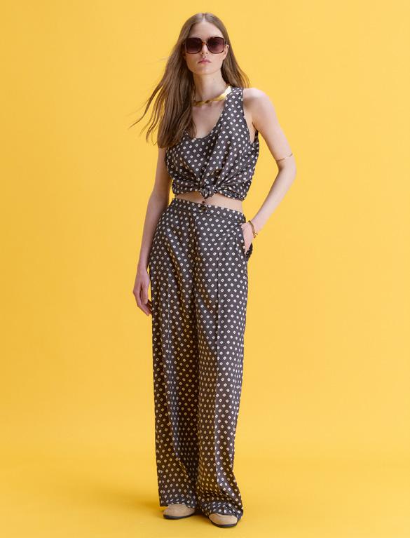 EMME MARELLA 1 EMMBAOBAB Pantalone in twill stampato
