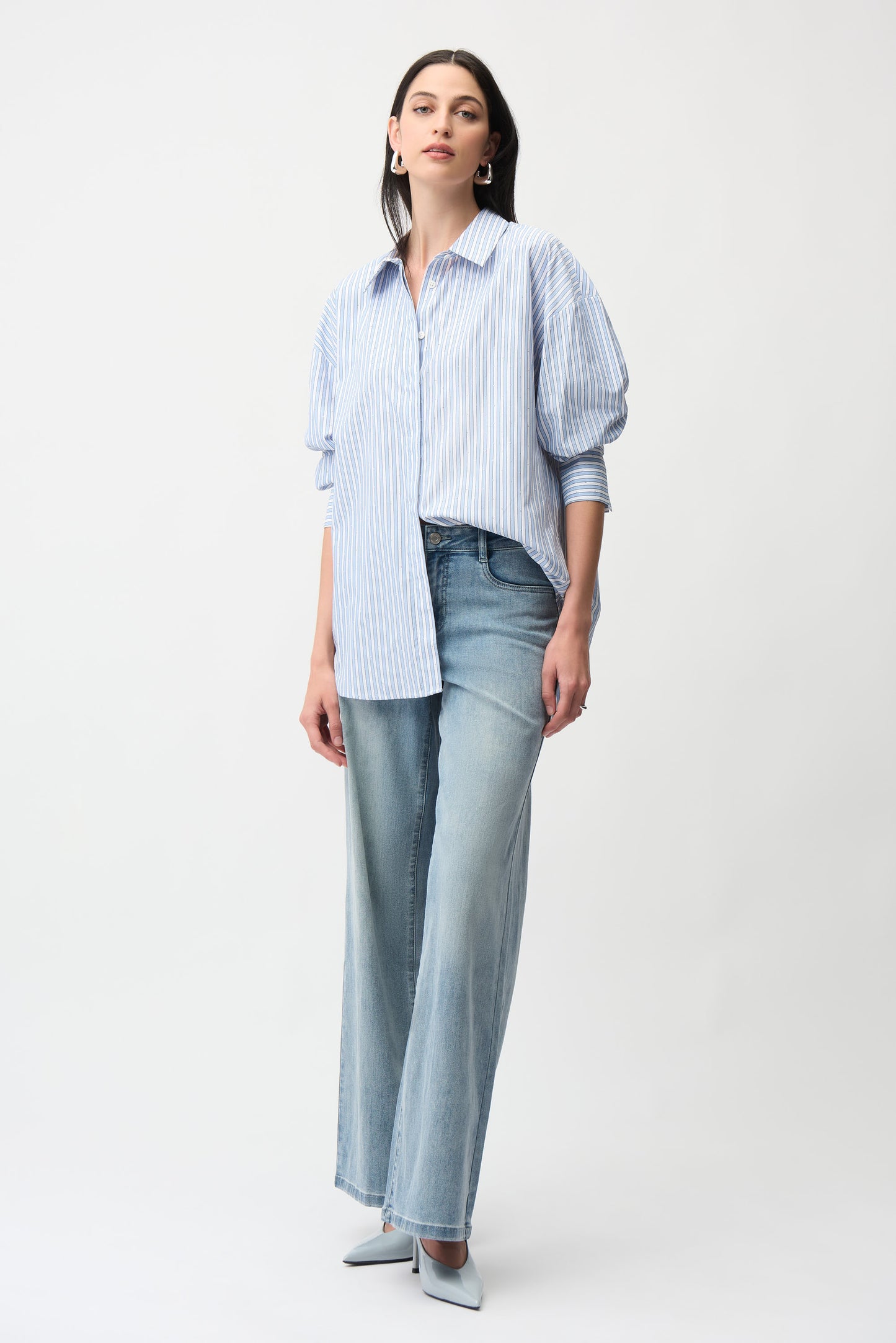 Joseph Ribkoff 261931 3801 Blusa squadrata in Tencel con stampa a righe