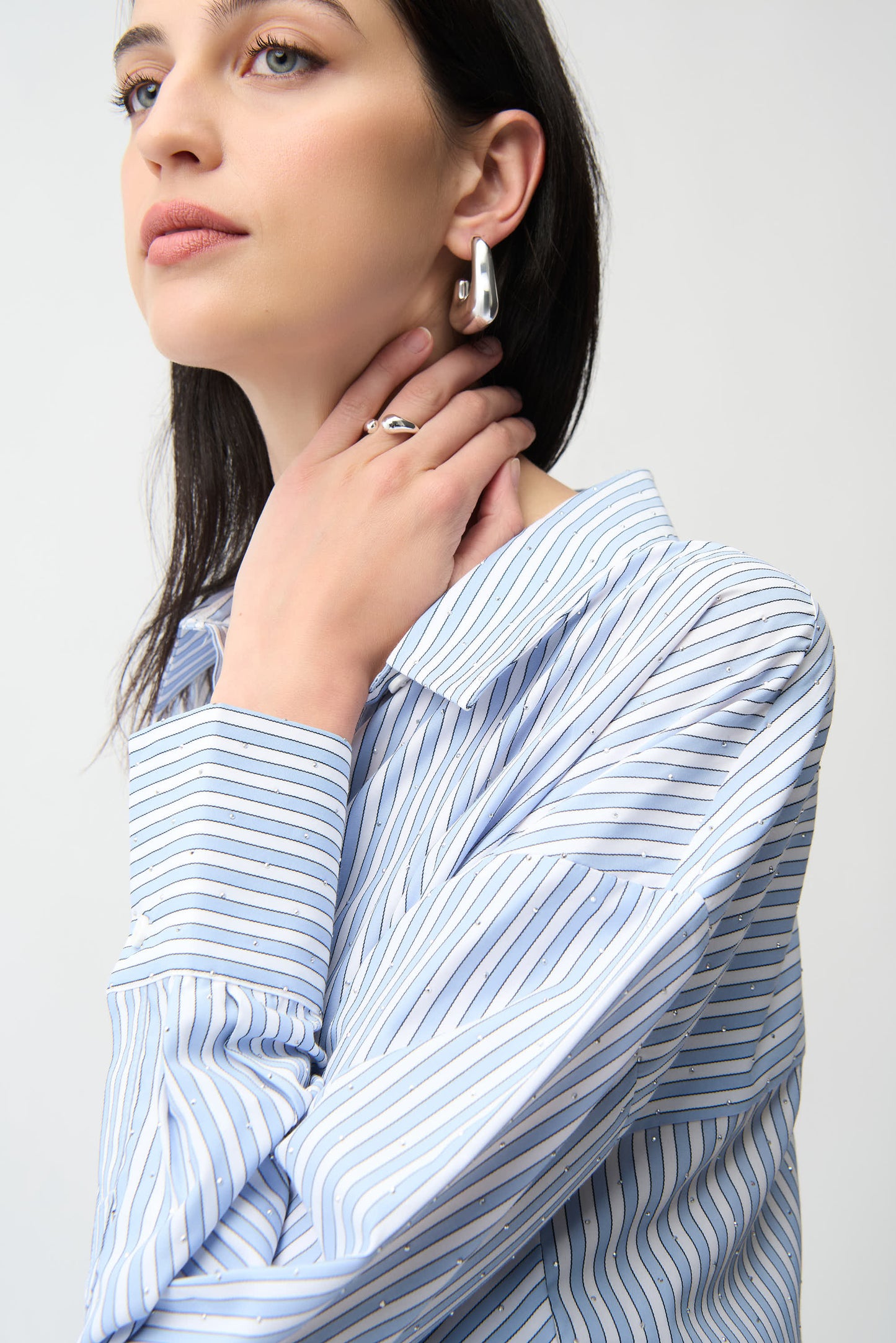 Joseph Ribkoff 261931 3801 Blusa squadrata in Tencel con stampa a righe