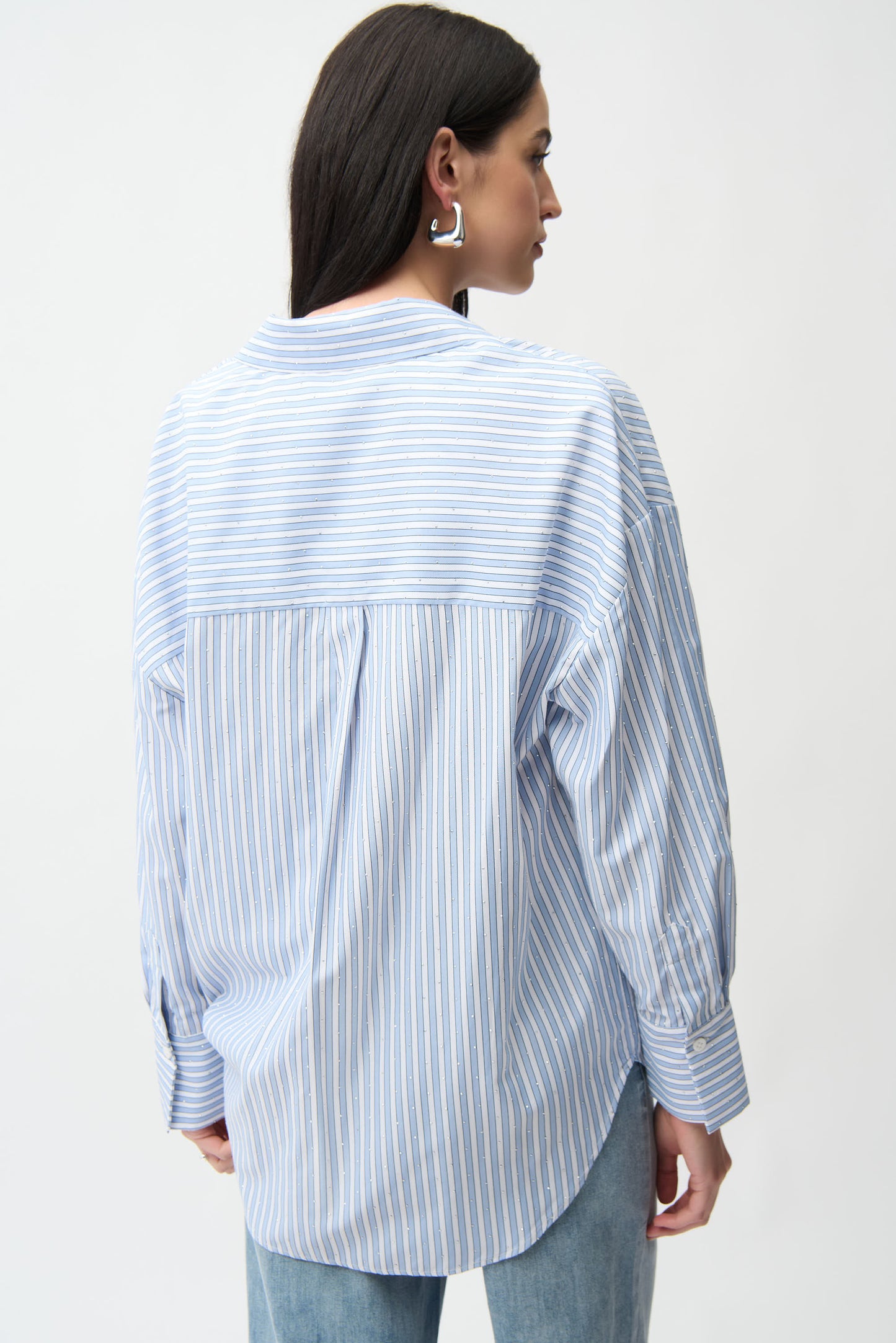 Joseph Ribkoff 261931 3801 Blusa squadrata in Tencel con stampa a righe