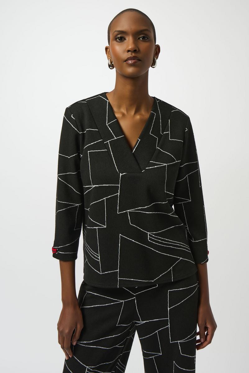 Joseph Ribkoff - Giacca Pattern Bianco e Nero - 4072371