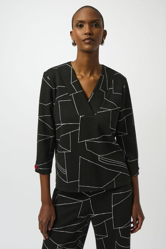 Joseph Ribkoff - Giacca Pattern Bianco e Nero - 4072371