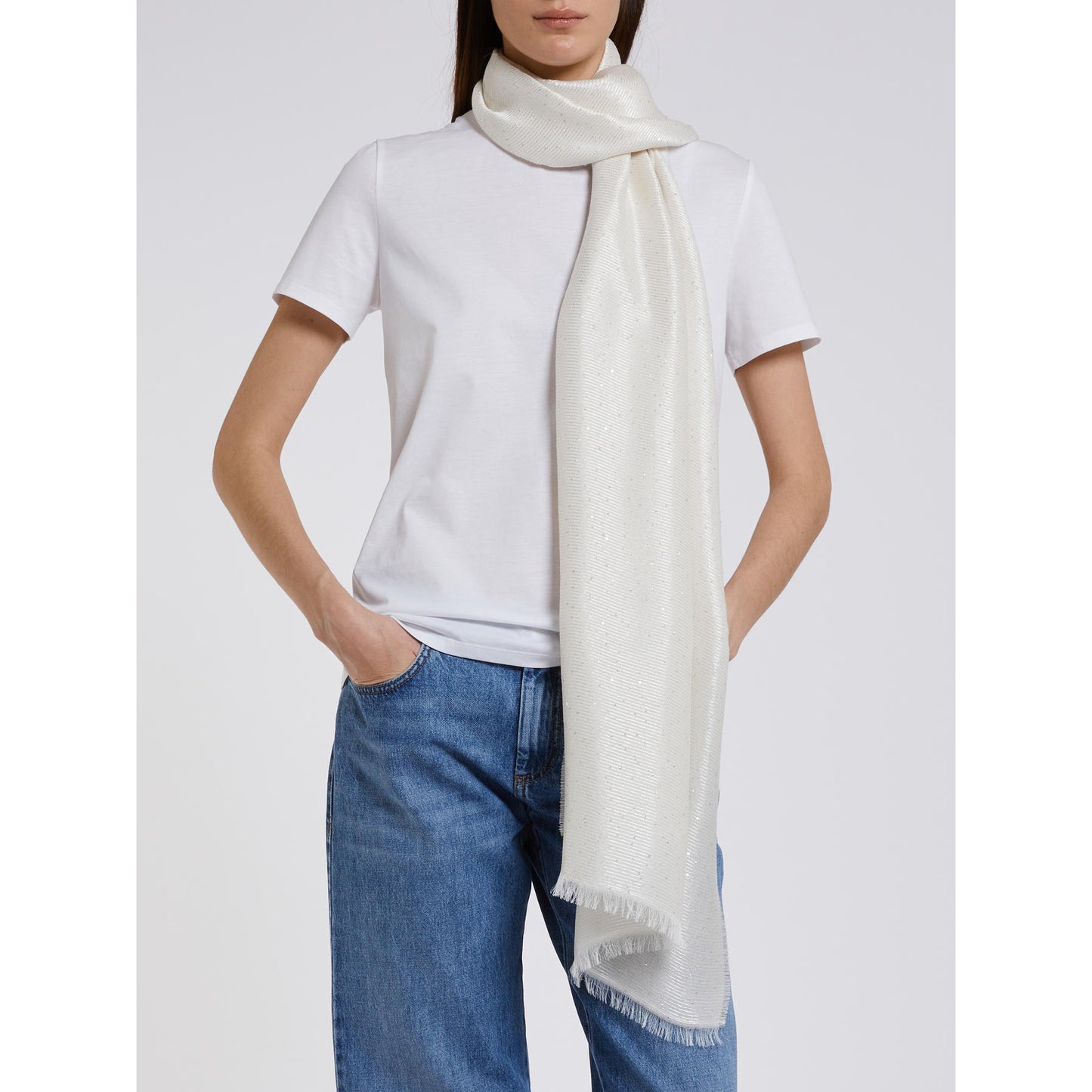 MARELLA Accessori 1 MLAEMBLEMA STOLA IN VISCOSA CON MICRO PAILLETTES