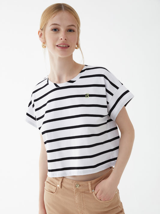 iBlues - T-shirt Cropped Rigata - YEAH