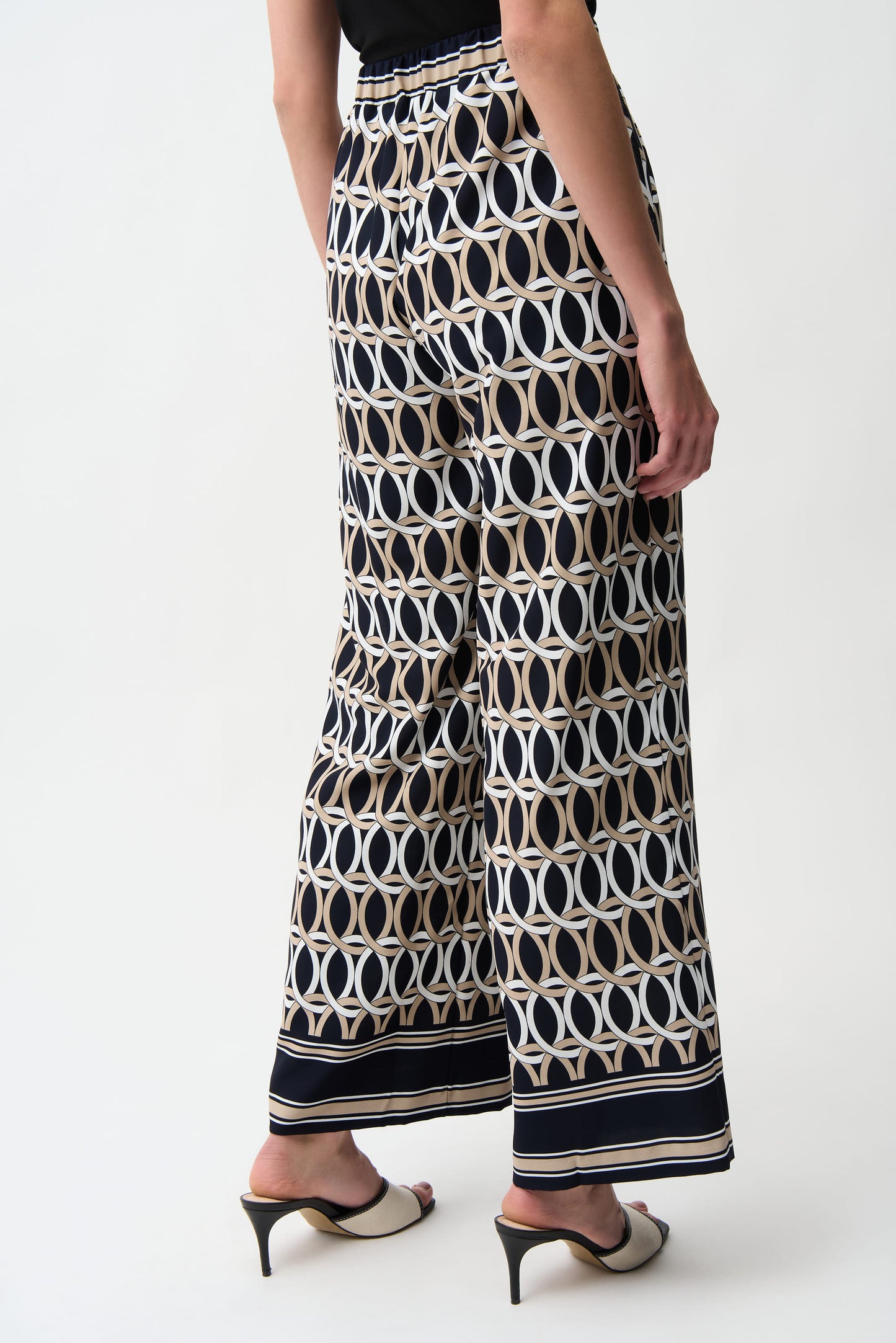 Joseph Ribkoff - Pantaloni in Tessuto Riciclato con Stampa Bordo a Catena - 261058