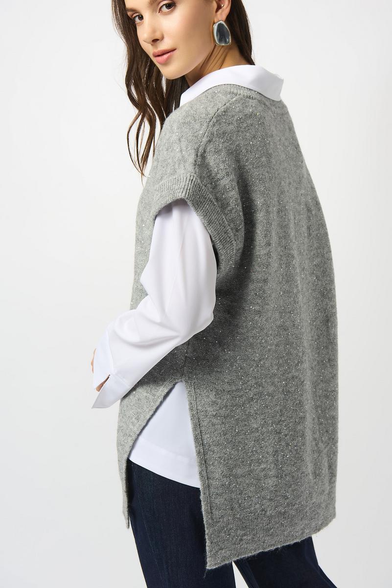 Joseph Ribkoff - Gilet Longline Grigio Melange - 7845569