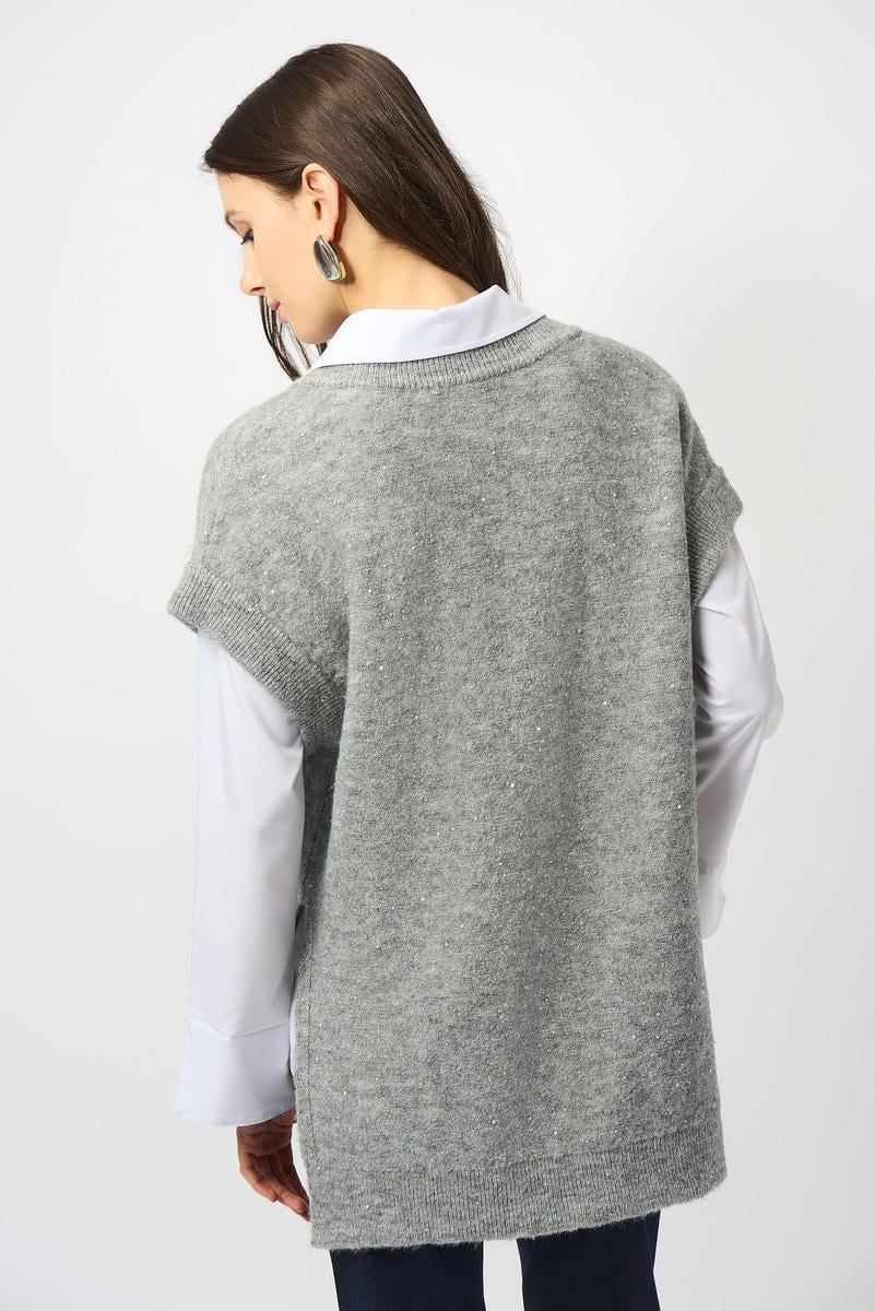Joseph Ribkoff - Gilet Longline Grigio Melange - 7845569