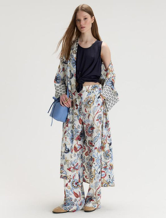 EMME MARELLA 1 EMMBAOBAB Pantalone in twill stampato