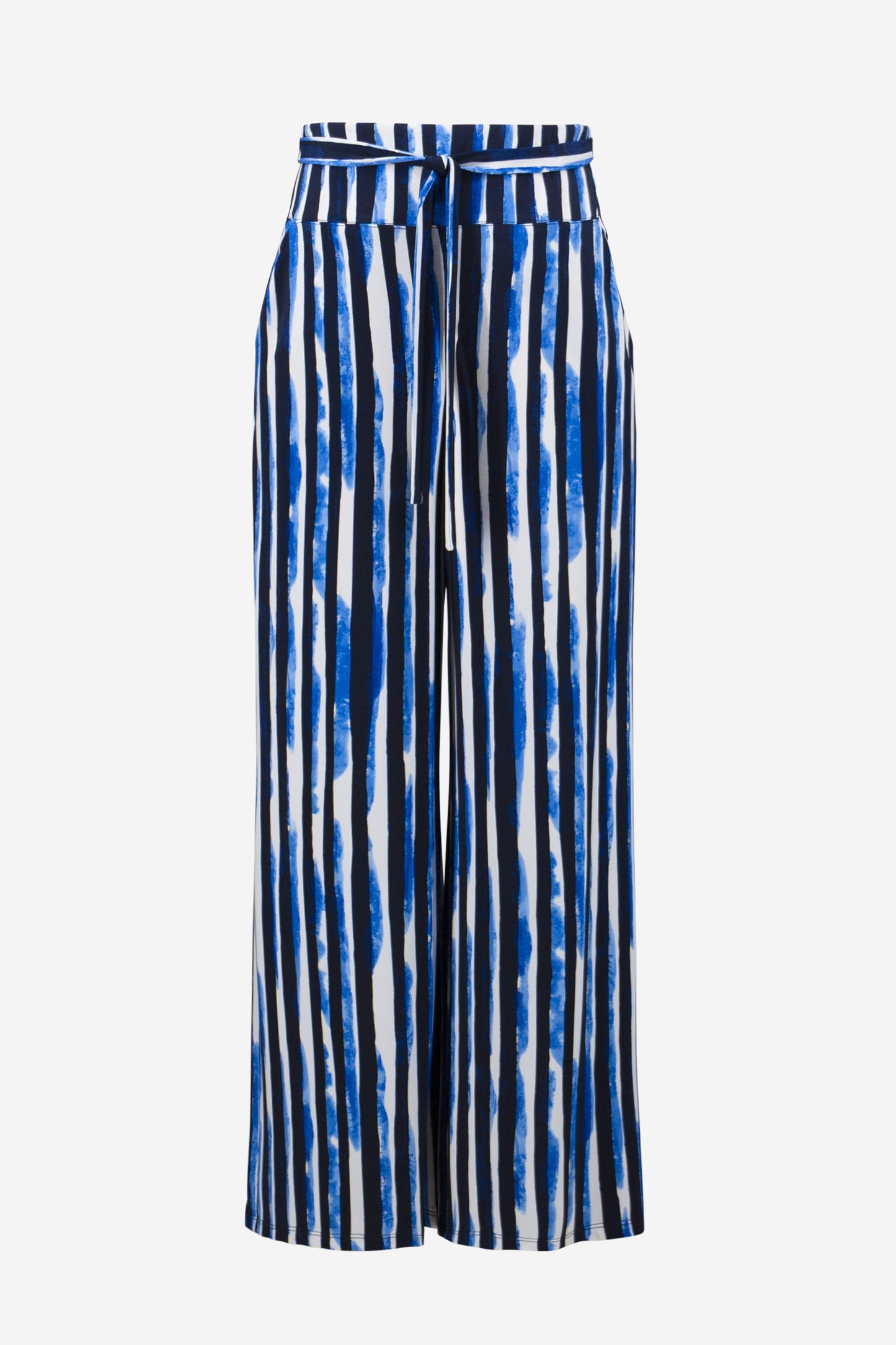 Joseph Ribkoff - Pantaloni a Gamba Larga in Maglia Effetto Seta a Righe - 261292