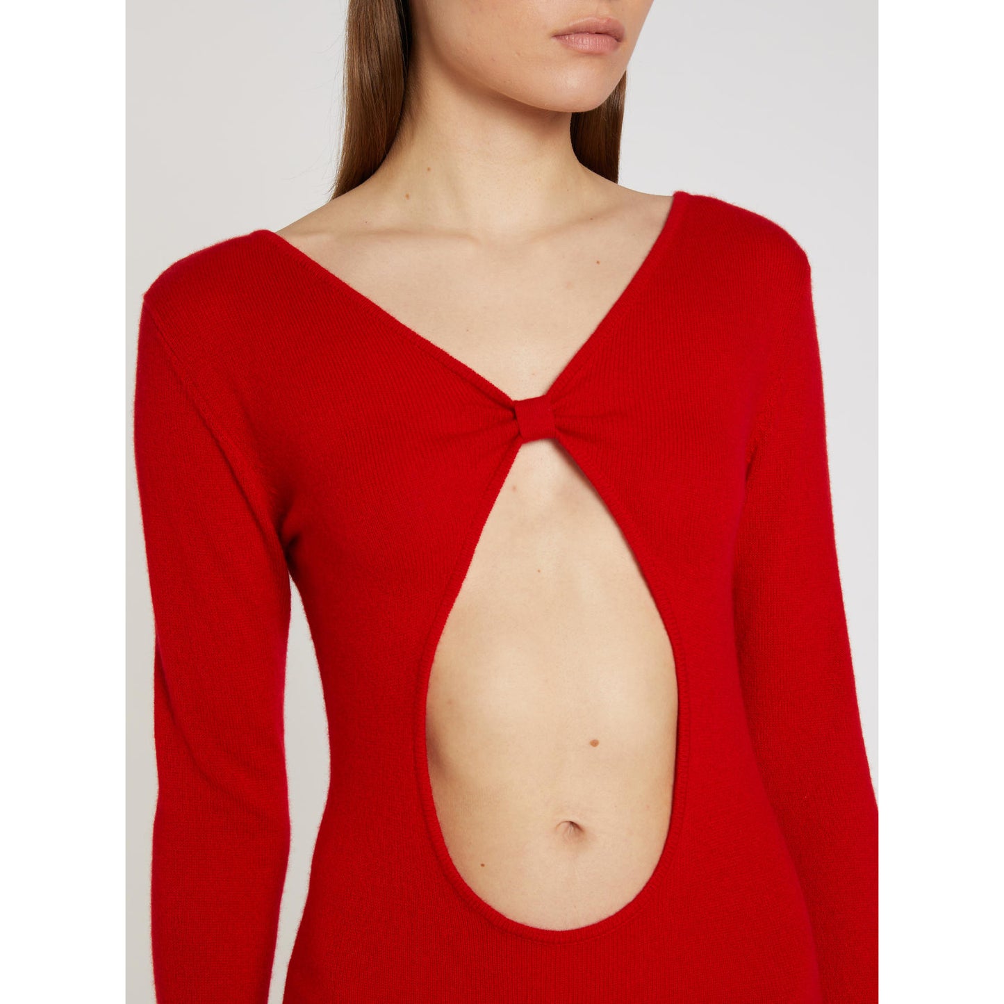 Marella ART.365 - Abito in Puro Cashmere Rosso con Scollo a Goccia - 9544007